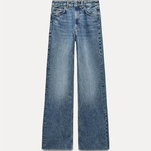 Zara Blue TRF HIGH RISE WIDE LEG JEANS (Ocean Blue)
Worn Once 
Size 4 (27)